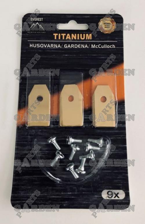 NŮŽ ROBOTICKÝCH SEKAČEK HQ GARDENA 35mm TYTAN - SADA 9 ks (náhr. orig. č. 535138701, 535138702, 535138801, 505127801, 505127802, 535138702, 535138802, 577606402, 577864602, 577606502, 577606504, 577606602, 577606603, 577864401, 577606505, 595084402, 84610, 7001220, 408720) 